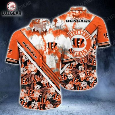 NFL Cincinnati Bengals Orange White Hawaiian Shirt