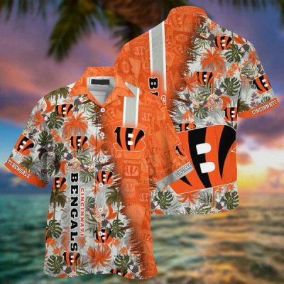 NFL Cincinnati Bengals Orange Green Hawaiian Shirt