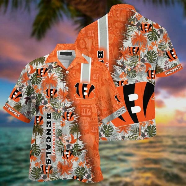 NFL Cincinnati Bengals Orange Green Hawaiian Shirt NFL Cincinnati Bengals Orange Green Hawaiian Shirt