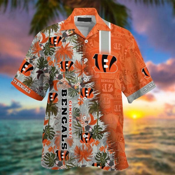 NFL Cincinnati Bengals Orange Green Hawaiian Shirt NFL Cincinnati Bengals Orange Green Hawaiian Shirt