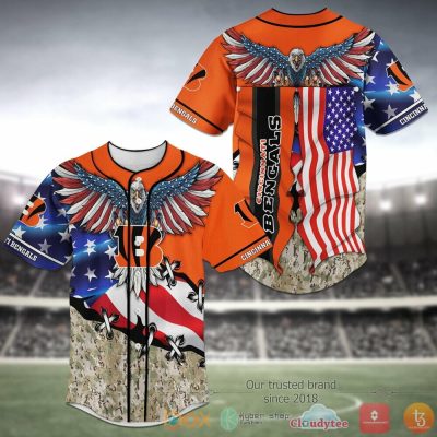 NFL Cincinnati Bengals America Flag Camo Baseball Jersey