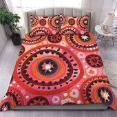 Australia Aboriginal Inspired Bedding Set - Australia Aboriginal Inspired Life Style Flag Circle Dot Painting Art Bedding Set