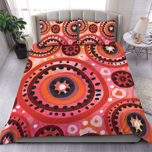Australia Aboriginal Inspired Bedding Set - Australia Aboriginal Inspired Life Style Flag Circle Dot Painting Art Bedding Set Australia Aboriginal Inspired Bedding Set - Australia Aboriginal Inspired Life Style Flag Circle Dot Painting Art Bedding Set
