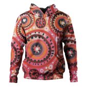 Australia Dot Painting Inspired Aboriginal Hoodie - Circle In The Aboriginal Dot Art Style Hoodie