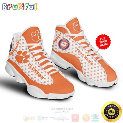 Clemson Tigers Nfl Custom Name Air Jordan 13 Shoes 2