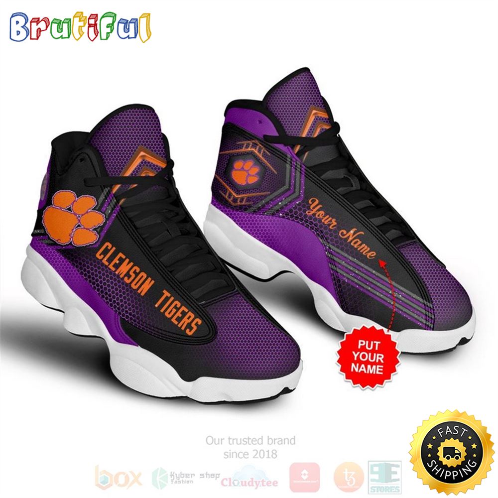 Clemson Tigers Nfl Football Custom Name Air Jordan 13 Shoes Clemson Tigers Nfl Football Custom Name Air Jordan 13 Shoes