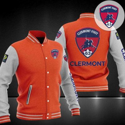 Clermont Foot 63 Orange White Logo Baseball Jacket