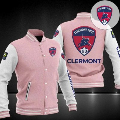 Clermont Foot 63 Pink White Logo Baseball Jacket