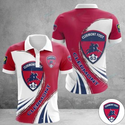 Clermont Foot 63 Red White Logo Polo Shirt