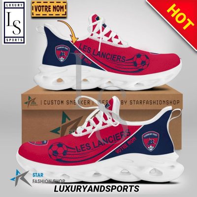 Clermont Foot 63 Custom Name Red Dark Blue Max Soul Shoes