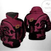 NBA Cleveland Cavaliers Black Wine Skull Pullover Hoodie V2