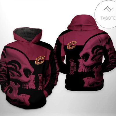 NBA Cleveland Cavaliers Black Wine Skull Pullover Hoodie V2