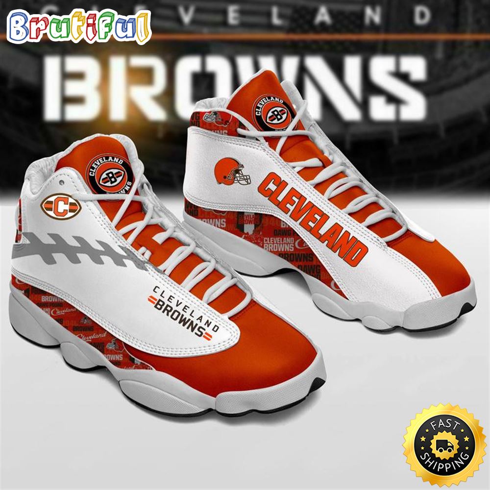 Cleveland Browns Nfl Ver 3 Air Jordan 13 Sneaker Cleveland Browns Nfl Ver 3 Air Jordan 13 Sneaker