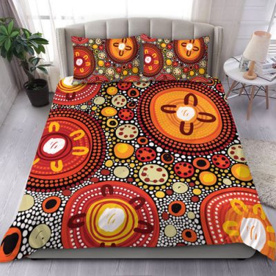 Australia Aboriginal Bedding Set - Colorful Dot Art Inspired By Aboriginal Culture Bedding Set