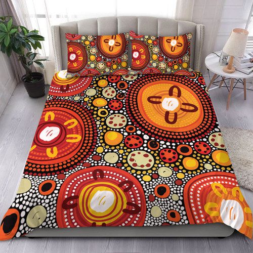 Australia Aboriginal Bedding Set - Colorful Dot Art Inspired By Aboriginal Culture Bedding Set Australia Aboriginal Bedding Set - Colorful Dot Art Inspired By Aboriginal Culture Bedding Set