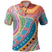 Australia Aboriginal Polo Shirt - Aboriginal Colourful Dots Inspired Polo Shirt