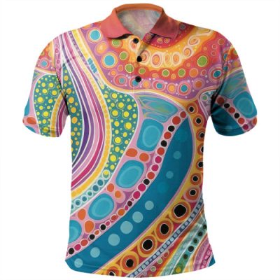 Australia Aboriginal Polo Shirt - Aboriginal Colourful Dots Inspired Polo Shirt