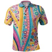Australia Aboriginal Polo Shirt - Aboriginal Colourful Dots Inspired Polo Shirt