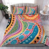 Australia Aboriginal Bedding Set - Aboriginal Colourful Dots Inspired Bedding Set