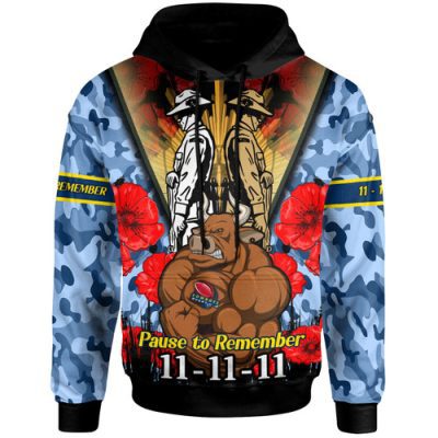 North Queensland Cowboys Custom Hoodie - Remembrance Day Pause To Remember Hoodie