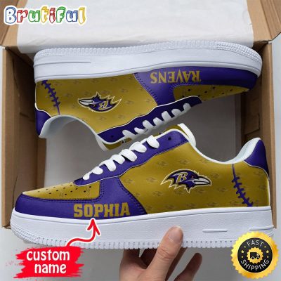 Custom NFL Baltimore Ravens Air Force 1 Shoes Fashionable Air Force 1