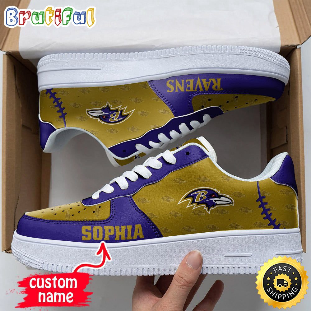 Custom NFL Baltimore Ravens Air Force 1 Shoes Fashionable Air Force 1 Custom NFL Baltimore Ravens Air Force 1 Shoes Fashionable Air Force 1