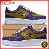 Custom NFL Baltimore Ravens Air Force 1 Shoes Sneaker Football Shoes For Fans