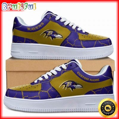 Custom NFL Baltimore Ravens Air Force 1 Shoes Sneaker Football Shoes For Fans