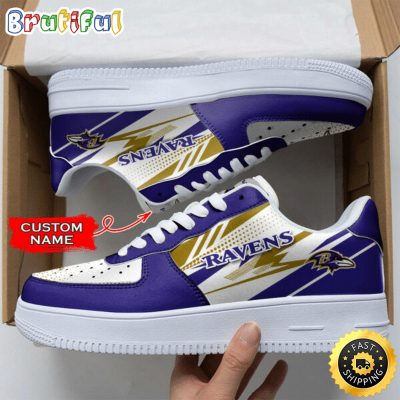 Custom NFL Baltimore Ravens Air Force 1 Shoes Sports Sneaker For Fans