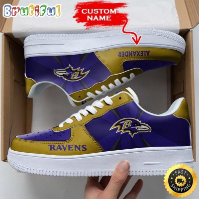 Custom NFL Baltimore Ravens Air Force 1 Shoes Versatile AF1 Series