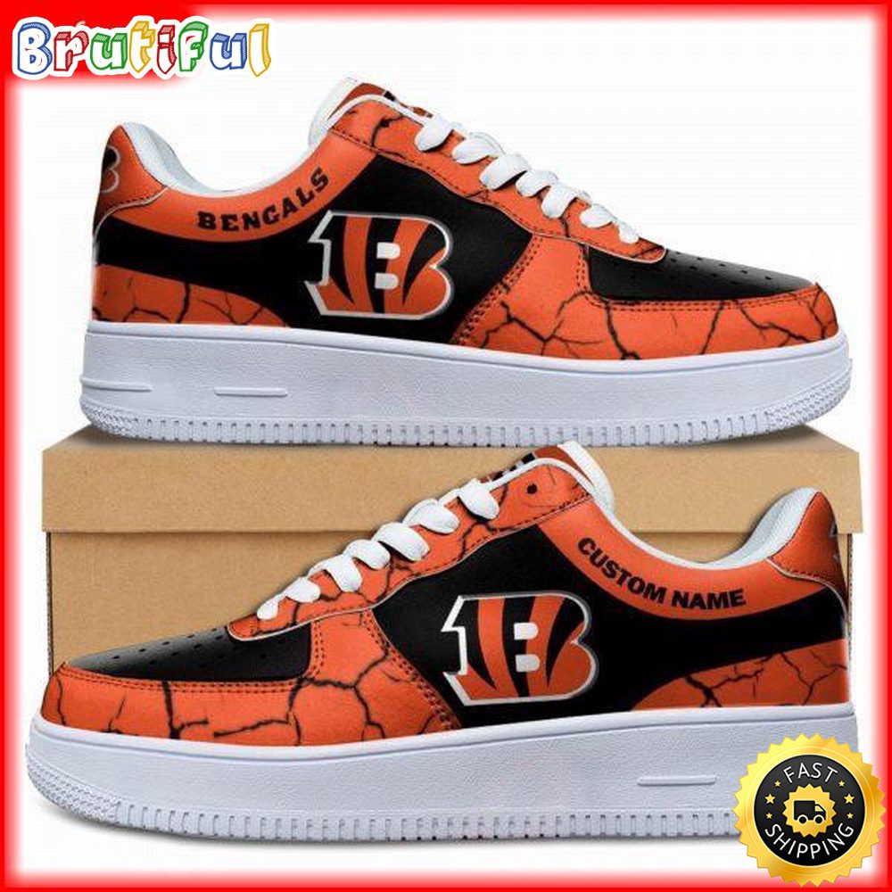 Custom NFL Cincinnati Bengals Air Force 1 Shoes Sneaker Football Shoes For Fans Custom NFL Cincinnati Bengals Air Force 1 Shoes Sneaker Football Shoes For Fans
