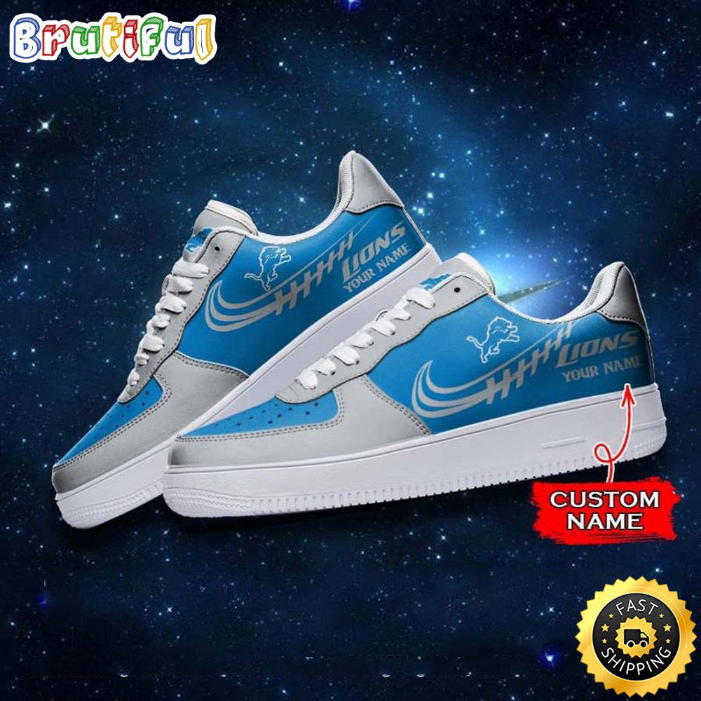 Custom NFL Detroit Lions Air Force 1 Shoes Sneaker Football Shoes For Sport Fans Custom NFL Detroit Lions Air Force 1 Shoes Sneaker Football Shoes For Sport Fans
