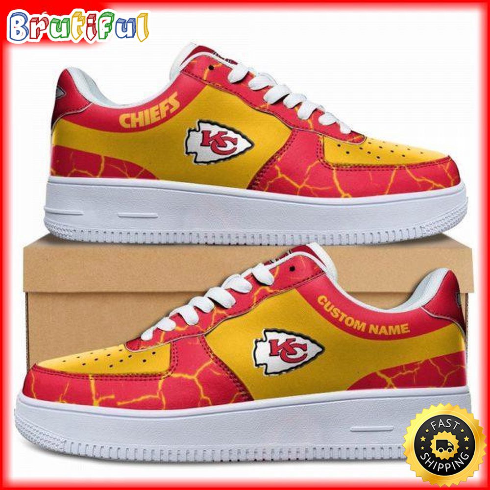 Custom NFL Kansas City Chiefs Air Force 1 Shoes Sneaker Football Shoes For Fans Custom NFL Kansas City Chiefs Air Force 1 Shoes Sneaker Football Shoes For Fans