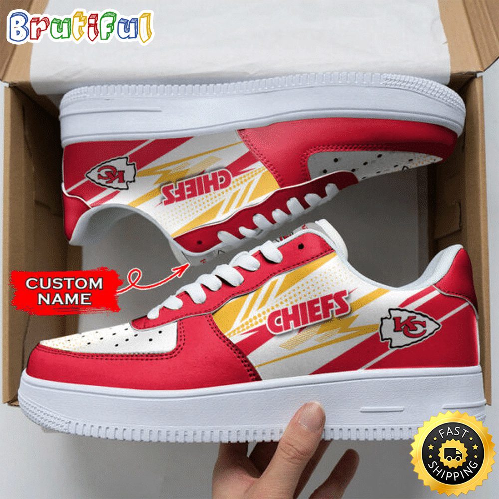 Custom NFL Kansas City Chiefs Air Force 1 Shoes Sports Sneaker For Fans Custom NFL Kansas City Chiefs Air Force 1 Shoes Sports Sneaker For Fans