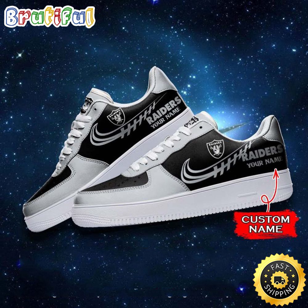 Custom NFL Las Vegas Raiders Air Force 1 Shoes Sneaker Football Shoes For Sport Fans Custom NFL Las Vegas Raiders Air Force 1 Shoes Sneaker Football Shoes For Sport Fans