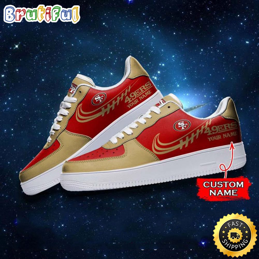 Custom NFL San Francisco 49Ers Air Force 1 Shoes Sneaker Football Shoes For Sport Fans Custom NFL San Francisco 49Ers Air Force 1 Shoes Sneaker Football Shoes For Sport Fans