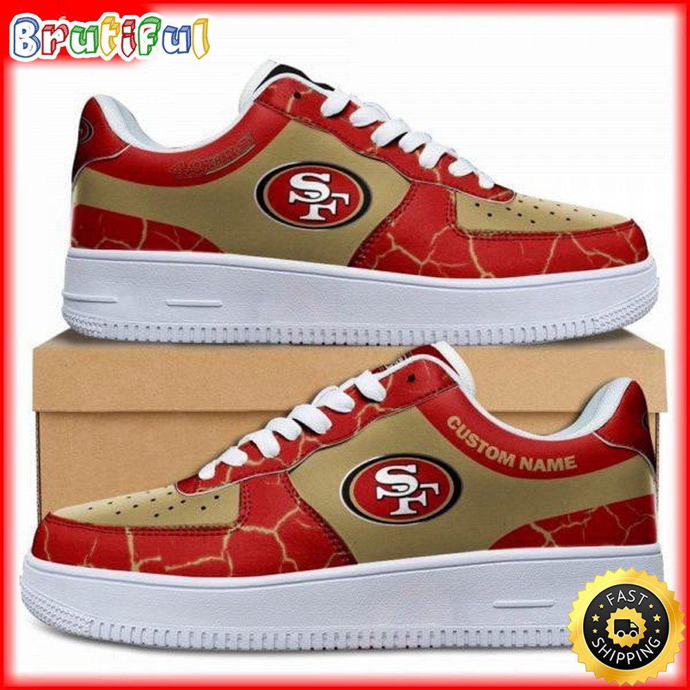 Custom NFL San Francisco 49ers Air Force 1 Shoes Sneaker Football Shoes For Fans Custom NFL San Francisco 49ers Air Force 1 Shoes Sneaker Football Shoes For Fans