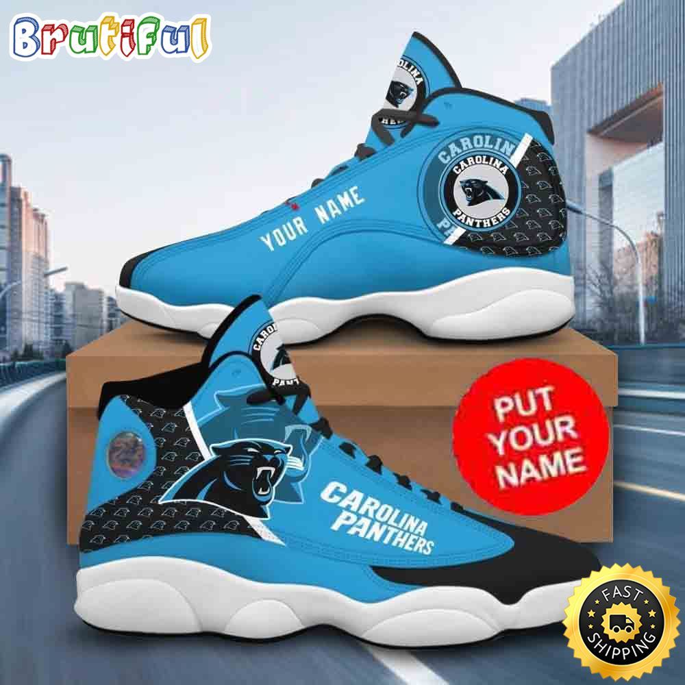 Custom Name NFL Carolina Panthers Air Jordan 13 Shoes Printed Logo JD 13 Custom Name NFL Carolina Panthers Air Jordan 13 Shoes Printed Logo JD 13