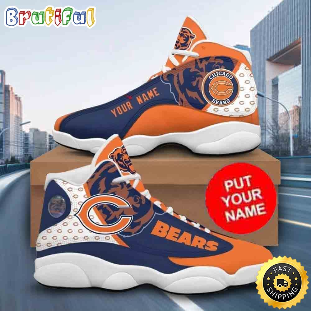 Custom Name NFL Chicago Bears Baseball Air Jordan 13 Shoes Printed Logo JD 13 Custom Name NFL Chicago Bears Baseball Air Jordan 13 Shoes Printed Logo JD 13