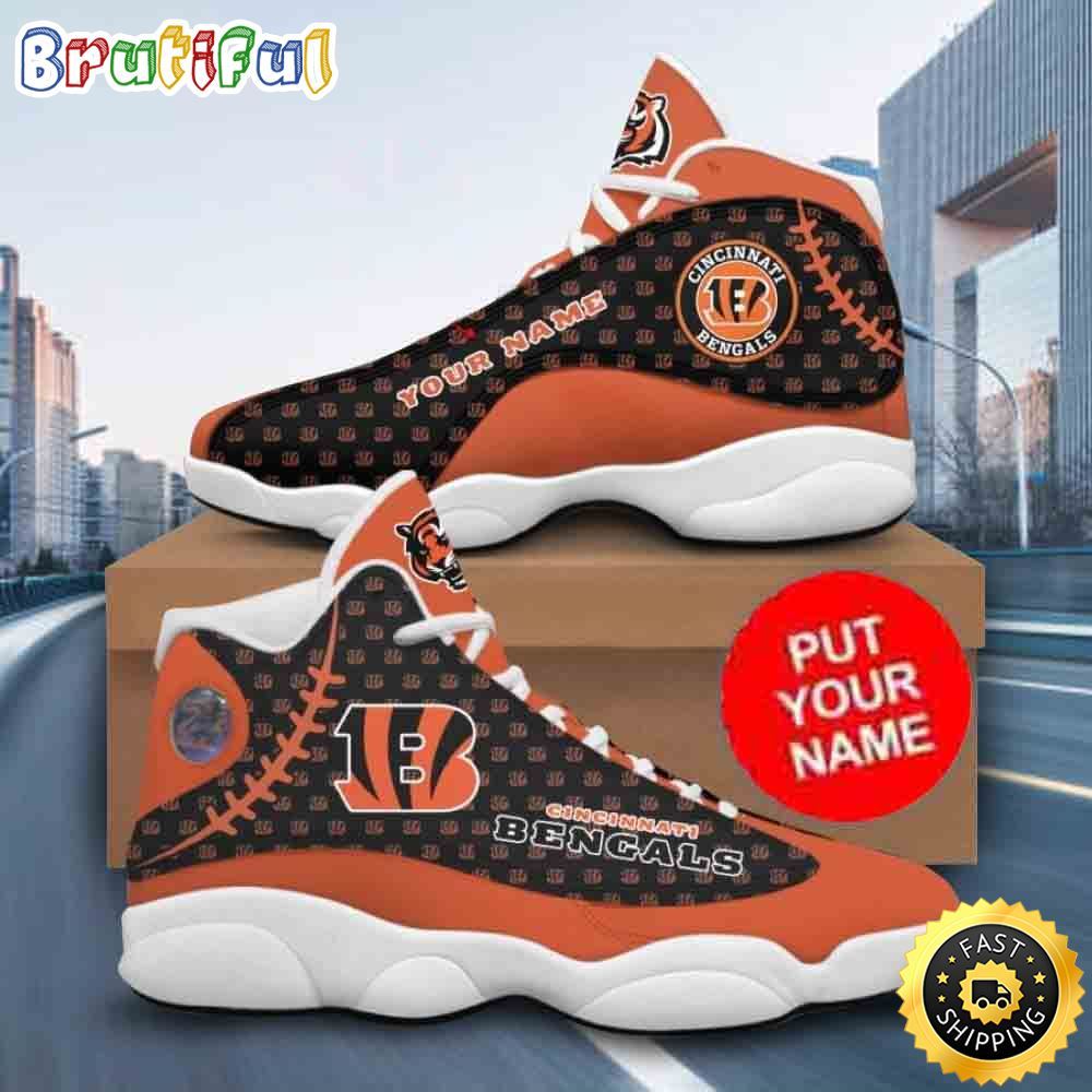 Custom Name NFL Cincinnati Bengals Logo Pattern Air Jordan 13 Shoes Printed Logo JD 13 Custom Name NFL Cincinnati Bengals Logo Pattern Air Jordan 13 Shoes Printed Logo JD 13