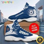 Custom Name NFL Dallas Cowboys Logo Pattern  Air Jordan 13 Shoes Printed Logo JD 13
