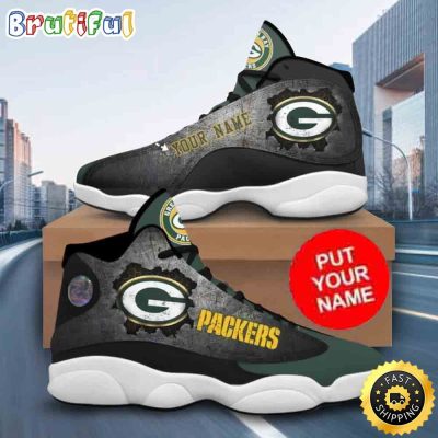 Custom Name NFL Green Bay Packers Air Jordan 13 Shoes Printed Logo JD 13