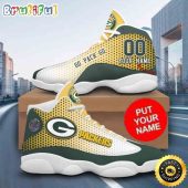 Custom Name NFL Green Bay Packers Baseball Logo Air Jordan 13 Shoes Printed Logo JD 13