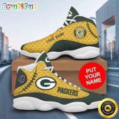 Custom Name NFL Green Bay Packers Logo Air Jordan 13 Shoes Printed Logo JD 13