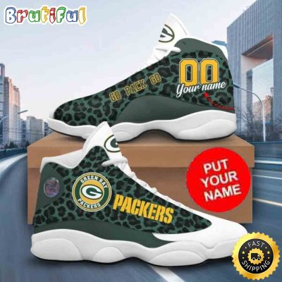 Custom Name NFL Green Bay Packers Logo Design Air Jordan 13 Shoes Printed Logo JD 13