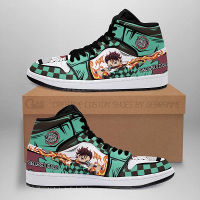 DEMON SLAYER Tanjiro Kamado Sun Breathing Air Jordan 1 High Sneakers