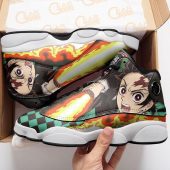 Demon Slayer Tanjiro Kamado Sun Breathing Air Jordan 13 Shoes Mockup 1.jpg - demo10