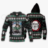 Demon Slayer Tanjiro Kamado Ugly Christmas Pullover Hoodie Mockup.jpg - demo10