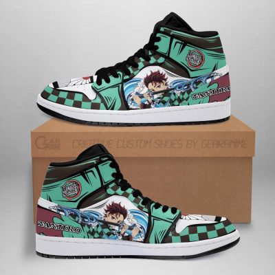 DEMON SLAYER Tanjiro Kamado Water Breathing Air Jordan 1 High Sneakers