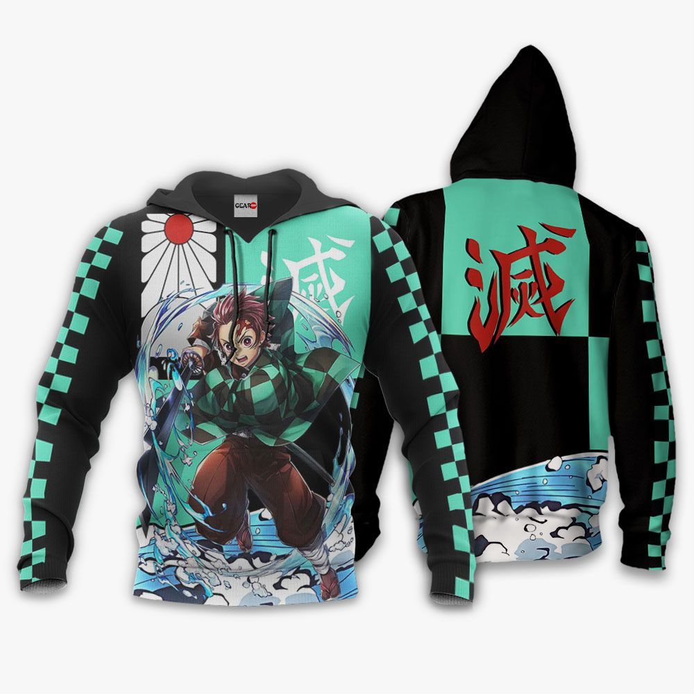 DEMON SLAYER Tanjiro Kamado Water Breathing Pullover Hoodie DEMON SLAYER Tanjiro Kamado Water Breathing Pullover Hoodie